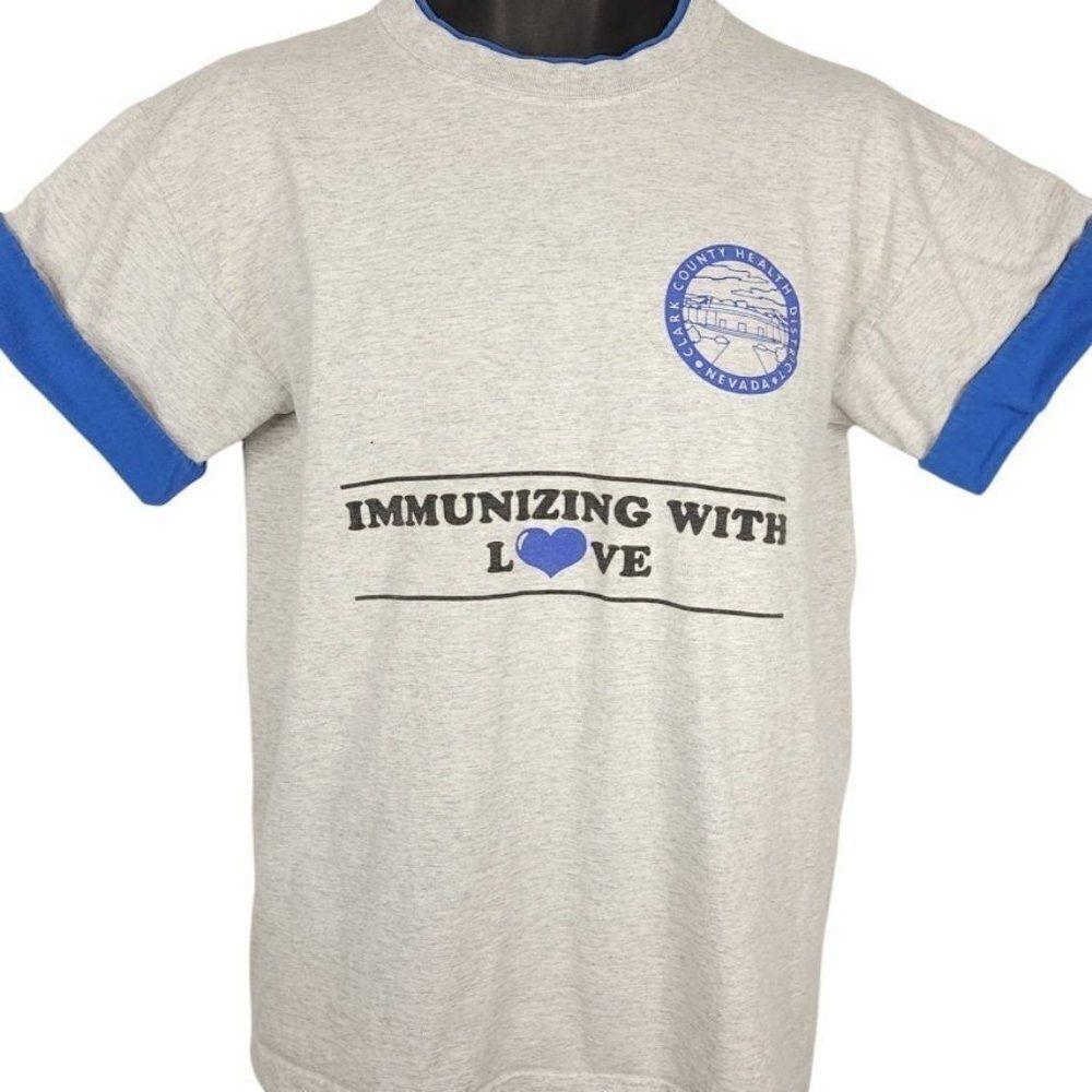 Immunizing With Love T Shirt Vintage 90s Nevada Clark County Health District
